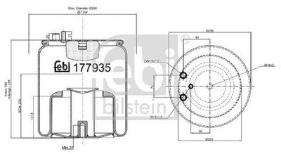 Febi 177935 Air Spring Rear Axle With Piston Premium Grade High Performance