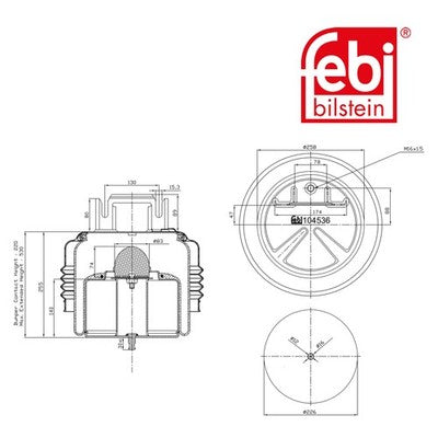 Febi 104536 Air Spring Front Axle With Insulating Hood Premium High Performance