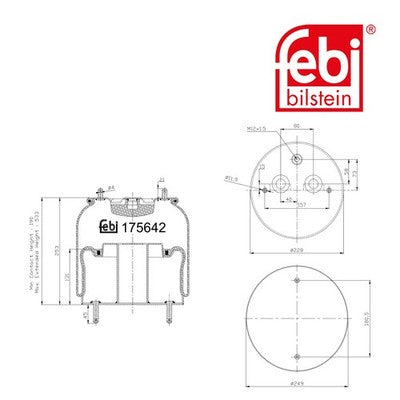 Febi 175642 Air Spring Front With Piston Premium Durable High Performance
