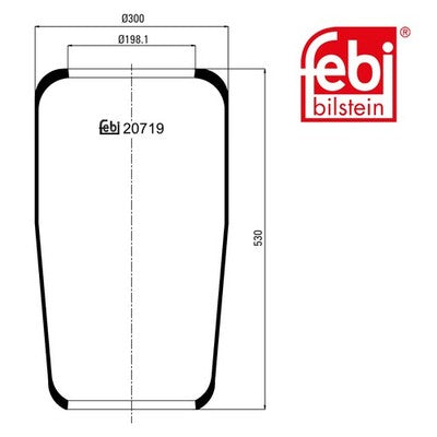 Febi 20719 Air Spring Standard Premium Quality For Vauxhall Astravan 2000 - 2004