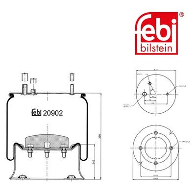Febi 20902 Air Spring Standard Premium Quality Fits VW Multivan 2003 - 2009