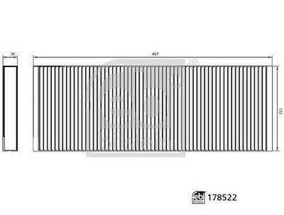 Febi 178522 Cabin Filter Insert Pre Filter Upper Premium High Performance