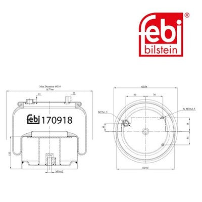 Febi 170918 Air Spring Rear Axle With Piston Premium Grade High Performance
