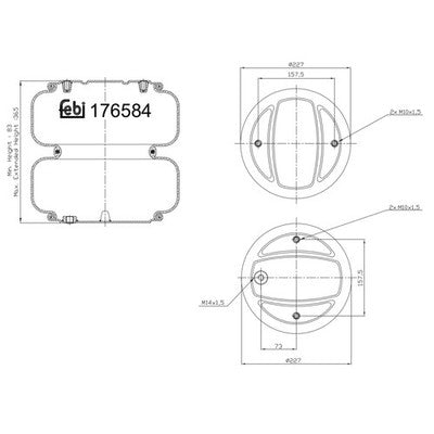 Febi 176581 Air Spring Premium Grade Standard Durable High Performance