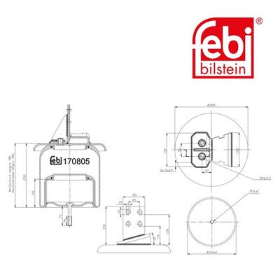 Febi 170805 Air Spring Rear Axle Left With Piston And Rod High Performance