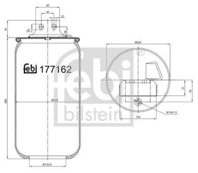 Febi 177162 Air Spring Front Axle Left Premium Durable High Performance
