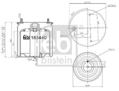 Febi 183440 Air Spring Front Axle Left Premium Quality Standard High Efficiency