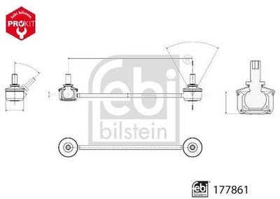 Febi 177861 Stabiliser Link Rear Axle Premium Quality Steel Pressure Rod
