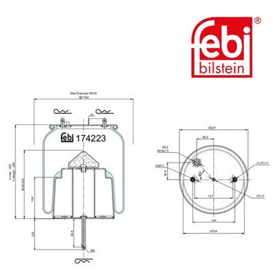 Febi 174223 Air Spring Rear Axle With Piston With Piston Rod High Performance