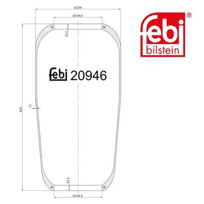Febi 20946 Air Spring Standard Premium Quality Fits Ford Focus 2005 - 2011