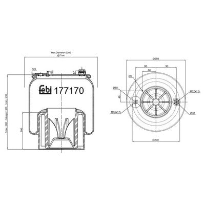 Febi 177170 Air Spring Rear Axle With Piston Premium Durable High Performance