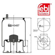 Febi 45487 Air Spring With Piston Durable Suspension Standard High Performance