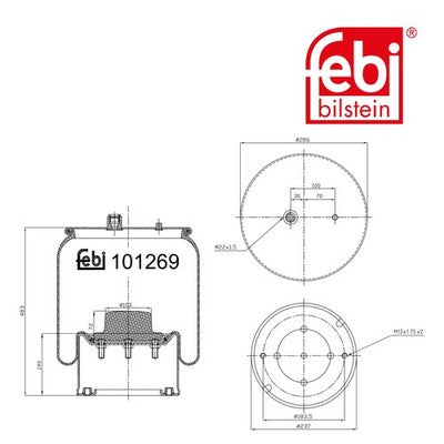 Febi 101269 Air Spring Rear Axle With Piston Standard High Performance