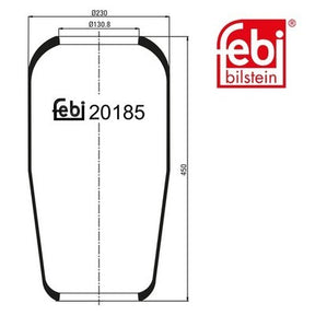 Febi 20185 Air Spring Front Axle Fits Mitsubishi Space Star 1998 - 2004