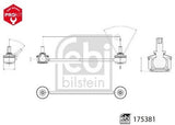 Febi 175381 Stabiliser Link Rear Axle Standard Premium Grade High Performance