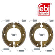 Febi 34314 Brake Shoe Set Premium Fits Mercedes-Benz Sprinter 5-T 2009 - 2018