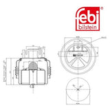 Febi 104536 Air Spring Front Axle With Insulating Hood Premium High Performance