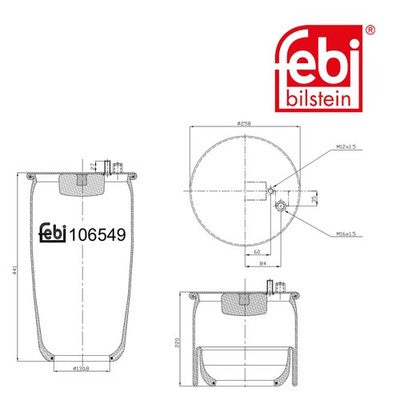 Febi 106549 Air Spring Rear Axle Without Piston Premium Grade High Performance
