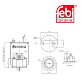 Febi 109042 Air Spring Steered Leading Axle With Piston And Rod High Performance