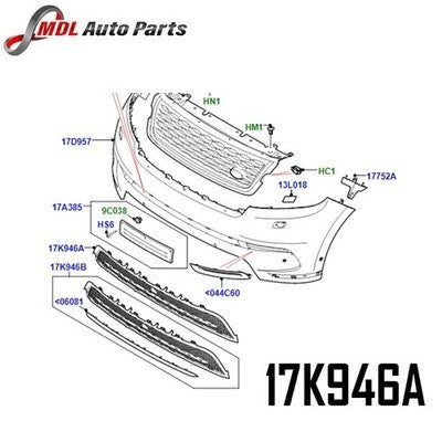 Land Rover Genuine Velar Grille - Bumper (Lower) - LR138299