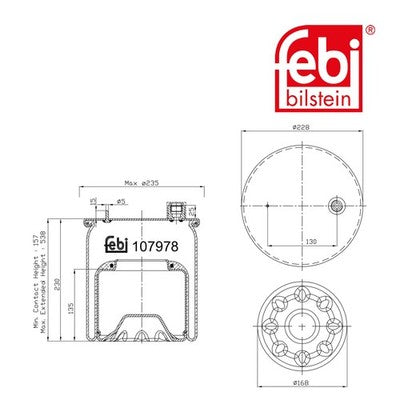 Febi 107978 Air Spring Rear Axle With Piston Premium Grade High Performance