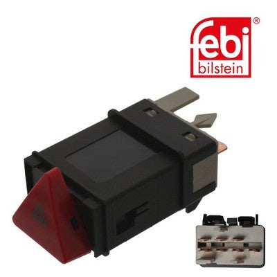 Febi 44393 Hazard Warning Flasher Plastic Black Premium Fits VW Lupo 1999 - 2005