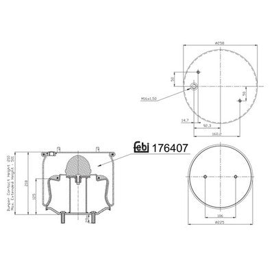 Febi 176407 Air Spring Front Axle With Piston Premium High Performance