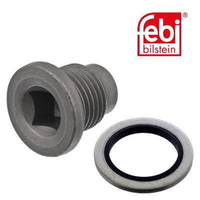 Febi 101250 Oil Drain Plug Metal Inner Rectangle Fits Dacia Dokker 2013 - 2015