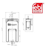 Febi 102377 Air Spring With Piston Premium Grade Durable High Performance