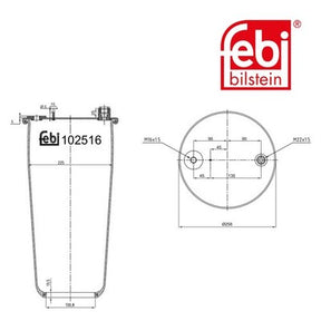 Febi 102516 Air Spring Rear Axle Without Piston Premium Grade High Performance