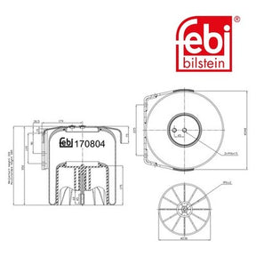 Febi 170804 Air Spring Rear Axle With Piston Premium Grade High Performance