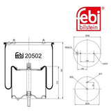 Febi 20502 Air Spring Rear Axle Left Right With Piston Premium High Performance