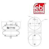 Febi 171760 Air Spring Premium Grade Durable Standard High Performance