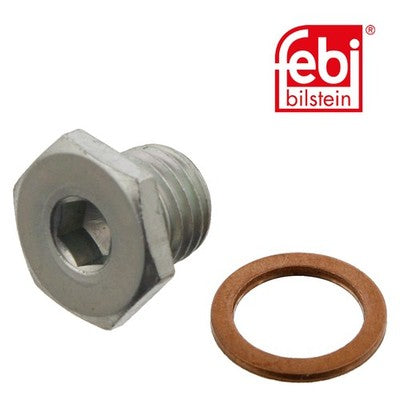 Febi 48887 Oil Drain Plug Female Hex Zinc-Coated Fits BMW 3 Series 2007 - 2012
