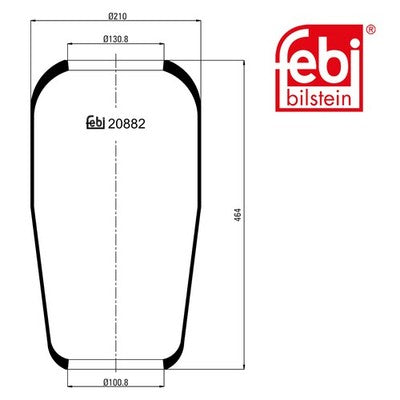 Febi 20882 Air Spring Without Piston Premium Grade Durable High Performance