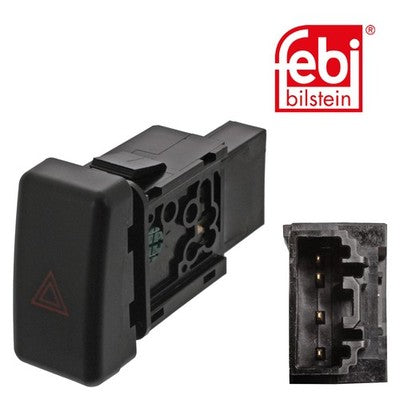 Febi 45361 Hazard Warning Flasher Plastic Black Premium Fits Mazda 3 2006 - 2009
