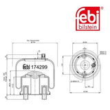 Febi 174299 Air Spring Front Axle Premium Grade Durable High Performance