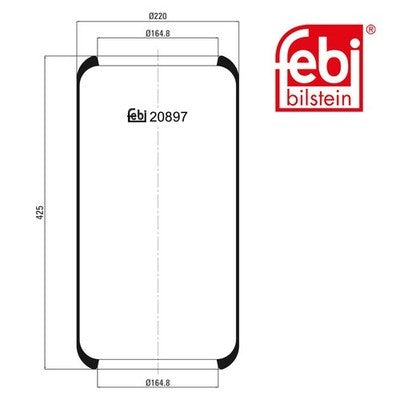 Febi 20897 Air Spring Front Left Right Fits Renault Kangoo 2010 - 2024