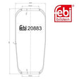 Febi 20883 Air Spring Premim High Performance Fits Fiat Doblo 2001 - 2024