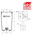 Febi 20940 Air Spring Standard Premium Quality Fits Opel Corsa 1999 - 2000