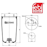 Febi 20940 Air Spring Standard Premium Quality Fits Opel Corsa 1999 - 2000