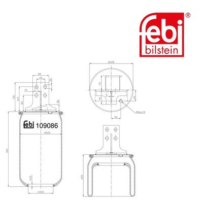 Febi 109086 Air Spring Rear Axle Without Piston Premium Grade High Performance