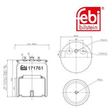 Febi 171761 Air Spring Rear Axle With Piston Premium Grade High Performance