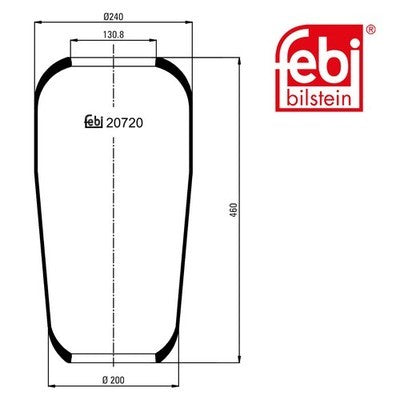 Febi 20720 Air Spring High Performance Fits Mercedes-Benz A-Class 1999 - 2004