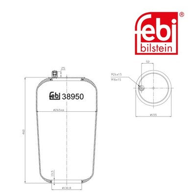 Febi 38950 Air Spring Without Piston Durable Standard High Performance