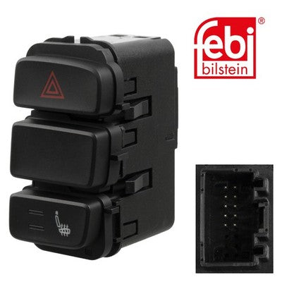 Febi 44395 Switch Unit Plastic Black Premium Fits VW Up! 2013 - 2019