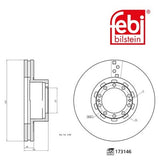 Febi 173146 Brake Disc Front Axle Premium Grade Durable High Performance