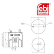 Febi 109188 Air Spring Non-Steered Leading Axle With Piston And Rod Premium