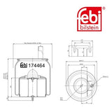 Febi 174464 Air Spring Premium Grade Standard Durable High Performance