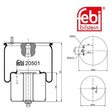 Febi 20501 Air Spring With Piston Premium Grade Durable High Performance